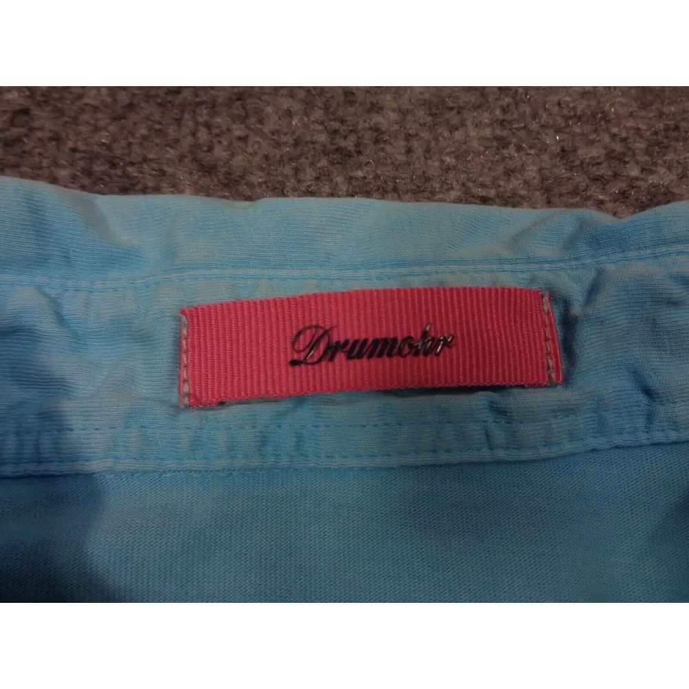 Drumohr Polo Shirt Mens M Blue Pique Knit Cotton Short Sleeve - Picture 7 of 11